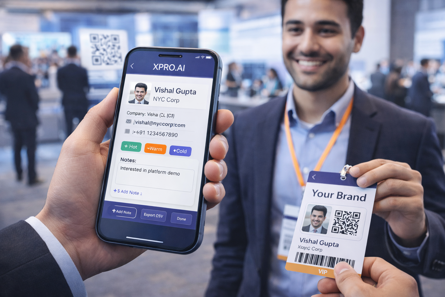 Exhibitor management lead capture - QR scanning