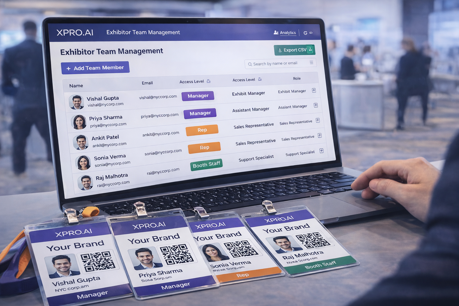 Exhibitor management instant lead notifications